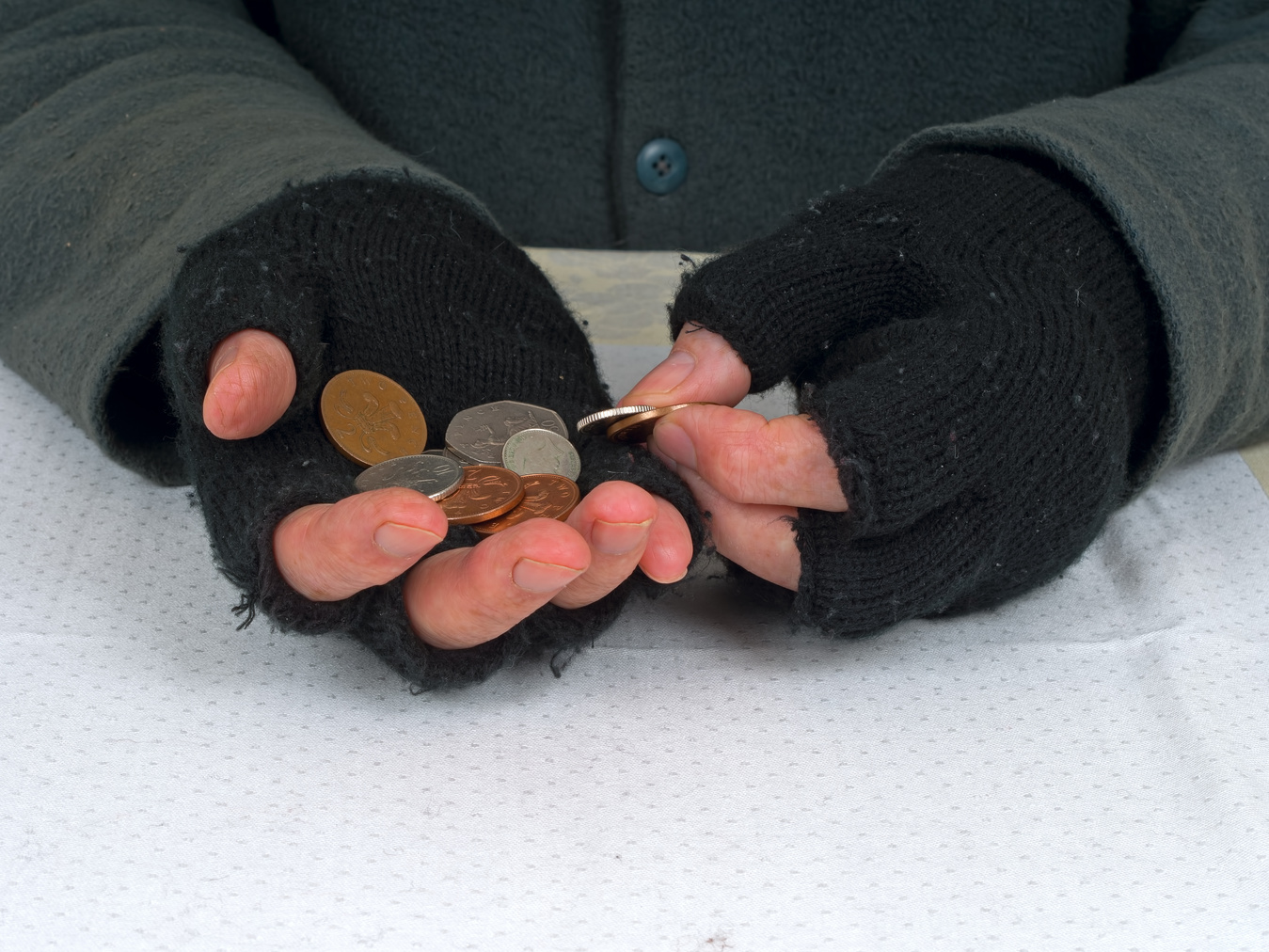 Poverty,hardship - counting the pennies UK